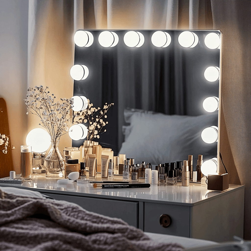 Bluetooth Hollywood vanity mirror