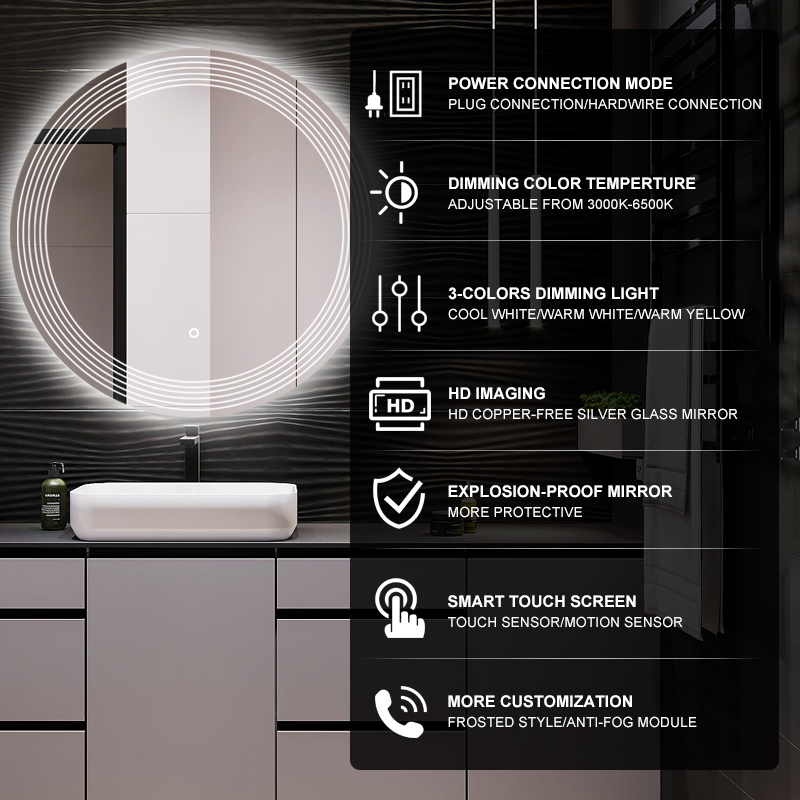 ZL22 600x600mm Round LED Mirror