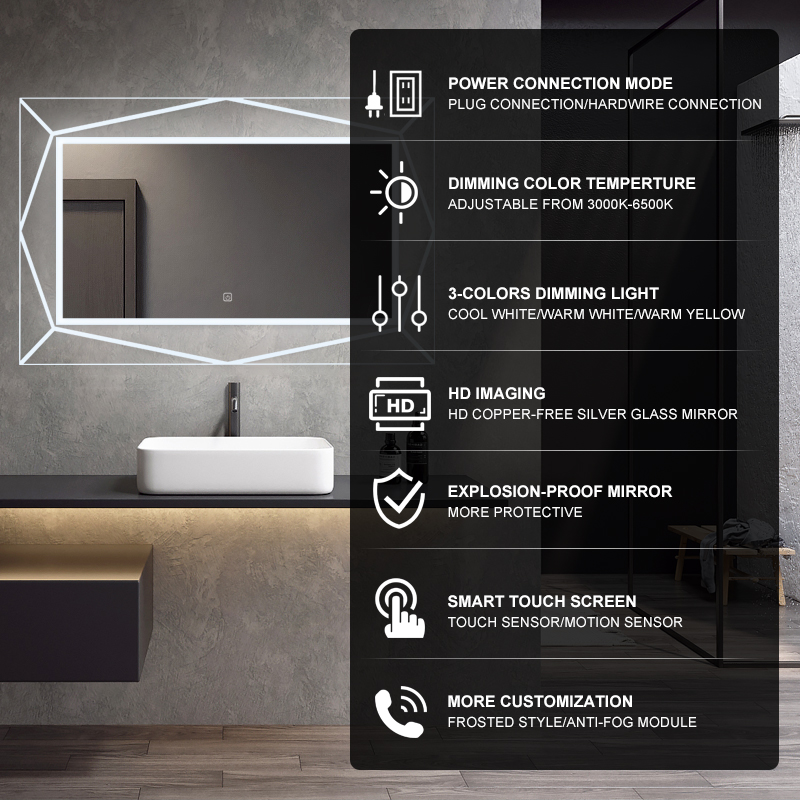 ZYL20 1000x600mm Irregular LED Mirror