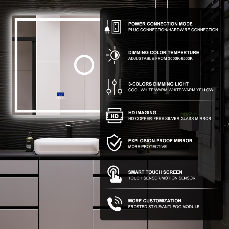 DF51 900x900mm Rectangular LED Mirror