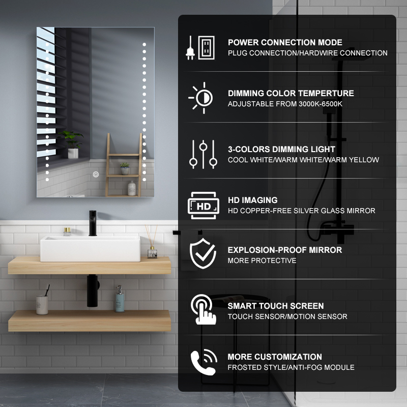 DF64 600x800mm Rectangular LED Mirror