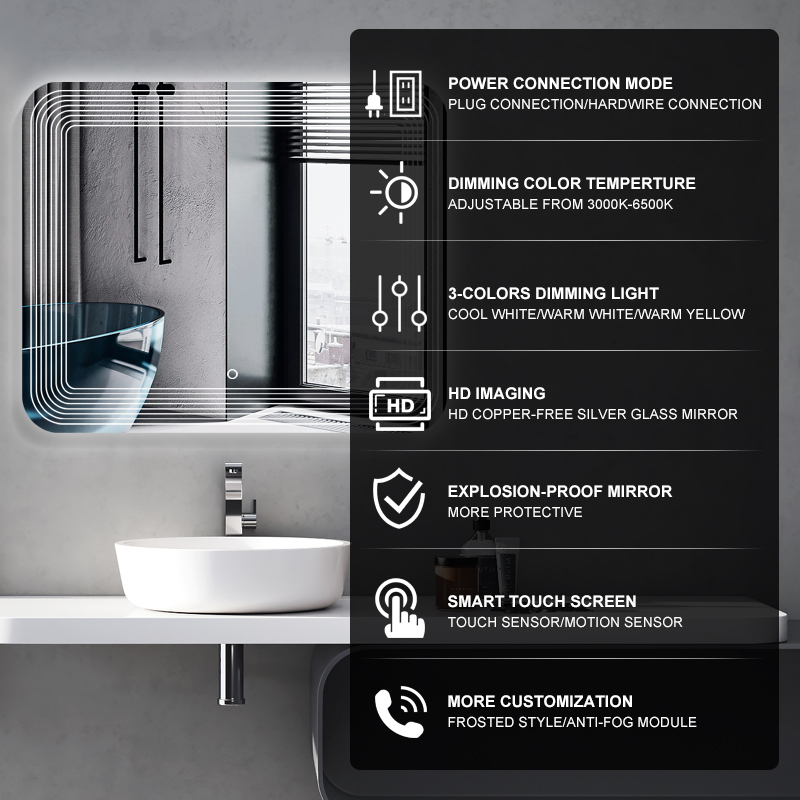 DF56 900x700mm Rectangular LED Mirror