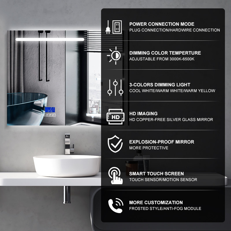 DF73 900x700mm Rectangular LED Mirror